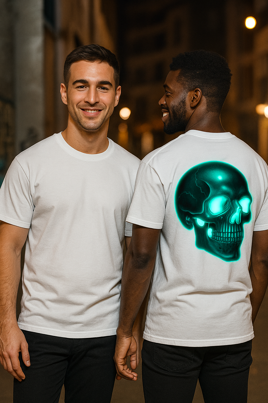 Skull Glow in the Dark Back-Printed Oversized Tshirt (Unisex)