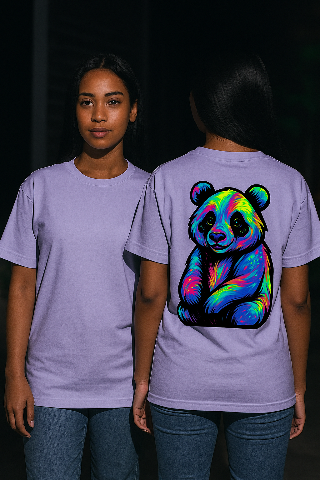 Panda Glow in the Dark Back-Printed Oversized Tshirt (Unisex)