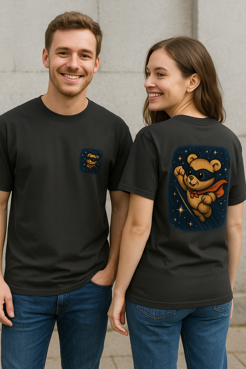 Black Oversized Printed T-Shirt (Unisex)