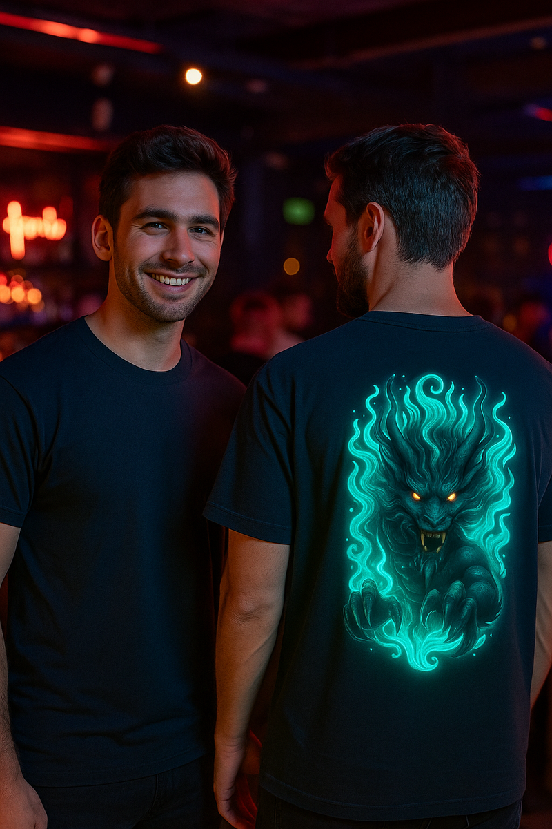 Dragon Black Oversized Back-Printed Tshirt (Unisex)