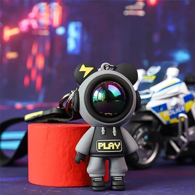 Astronaut 3D Miniature Keyring (Black)