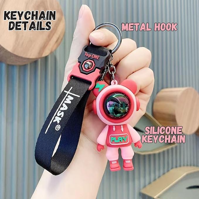 Astronaut 3D Miniature Keyring (Red)