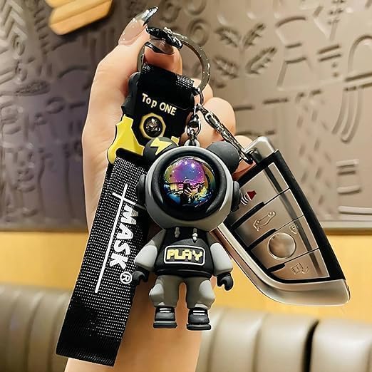 Astronaut 3D Miniature Keyring (Black)