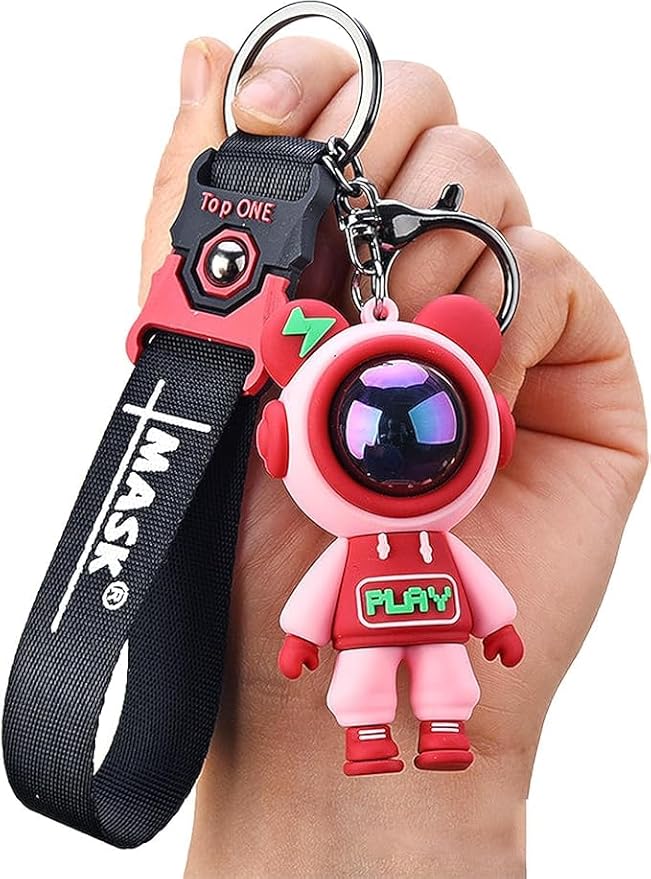 Astronaut 3D Miniature Keyring (Red)