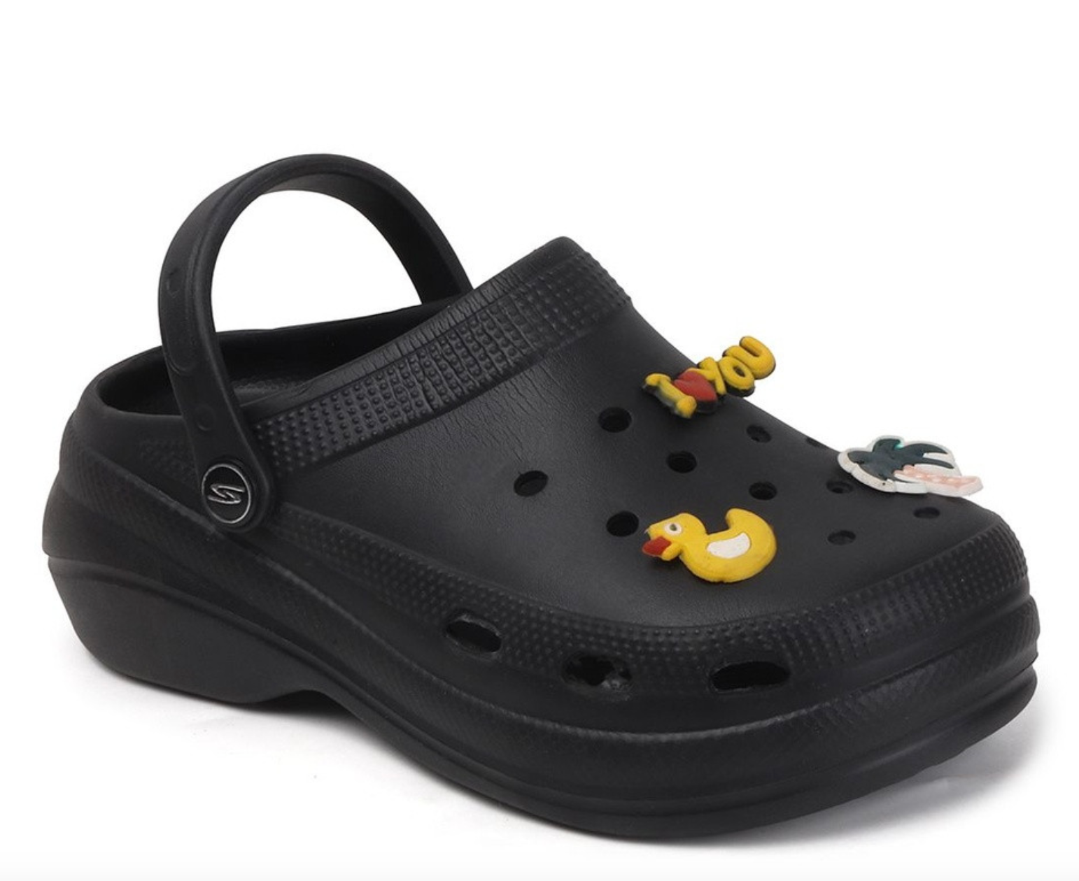 Quirky Height Clogs for Women (Black)