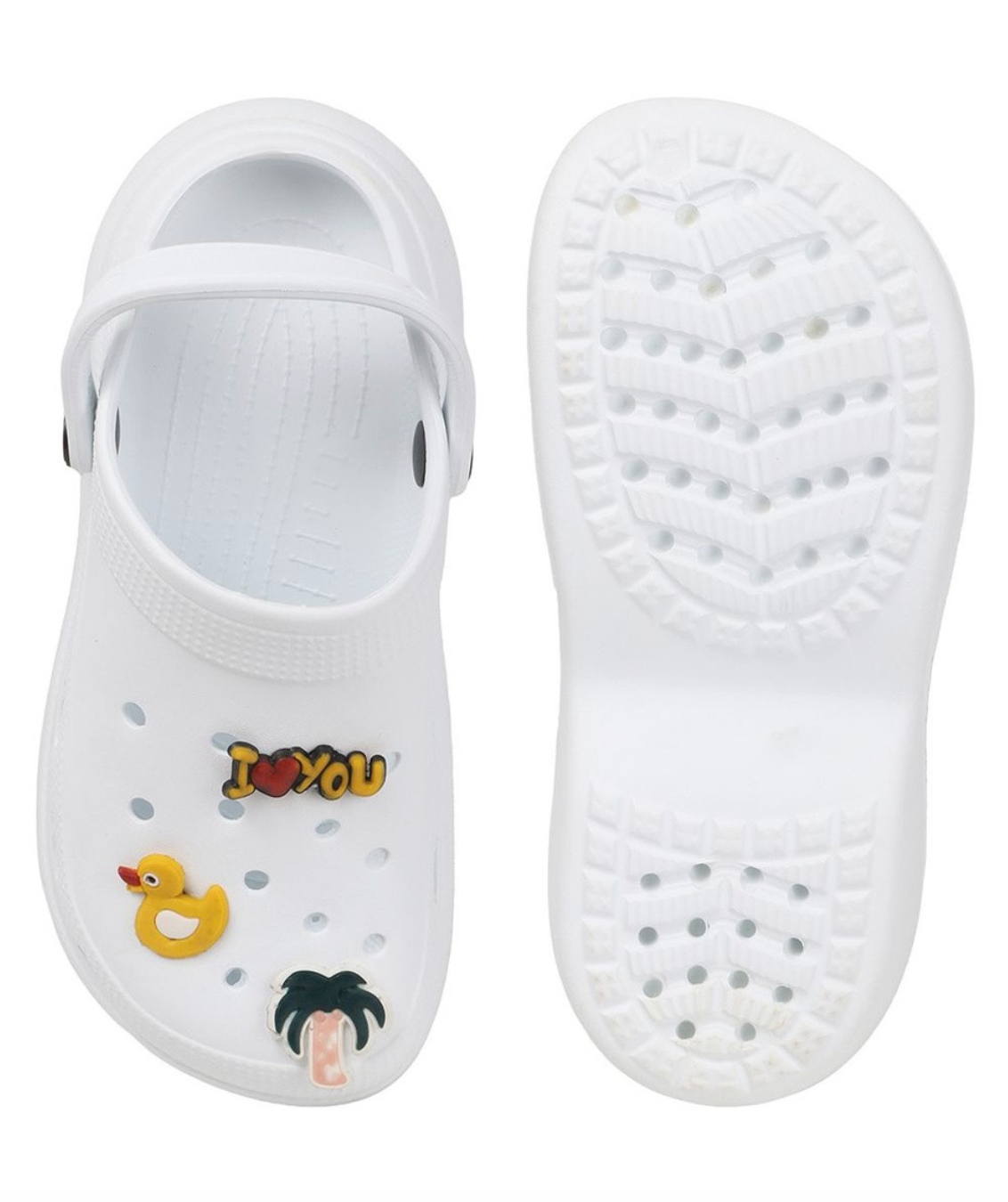 Quirky Height Clogs for Women (White)