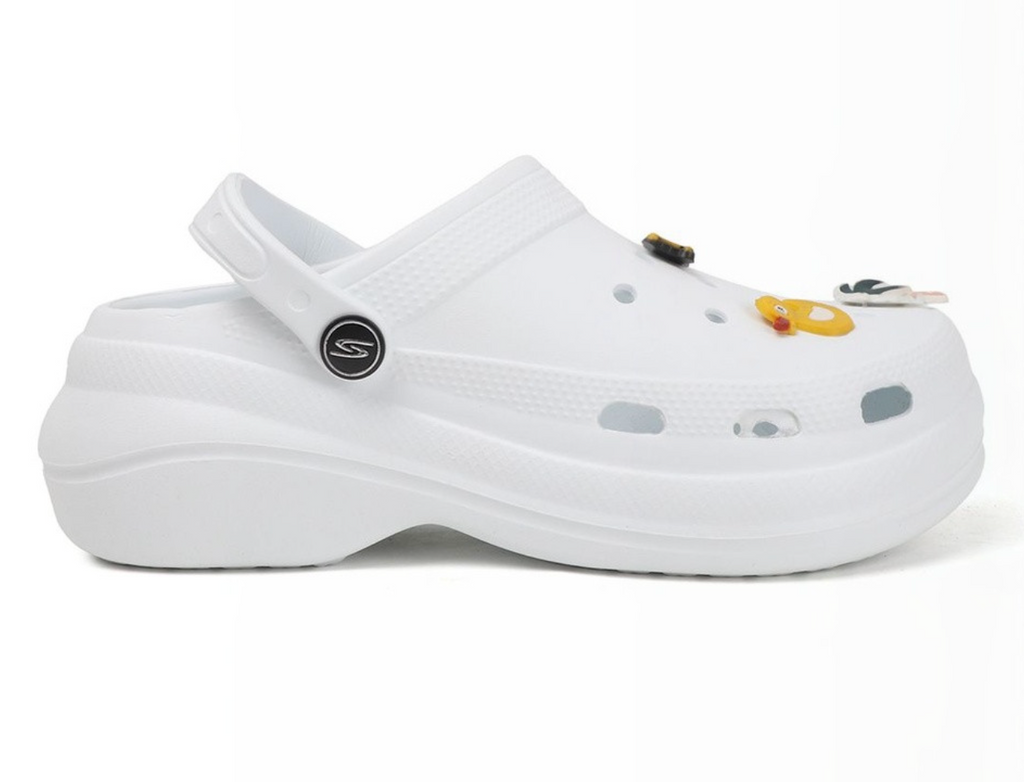 Quirky Height Clogs for Women (White)