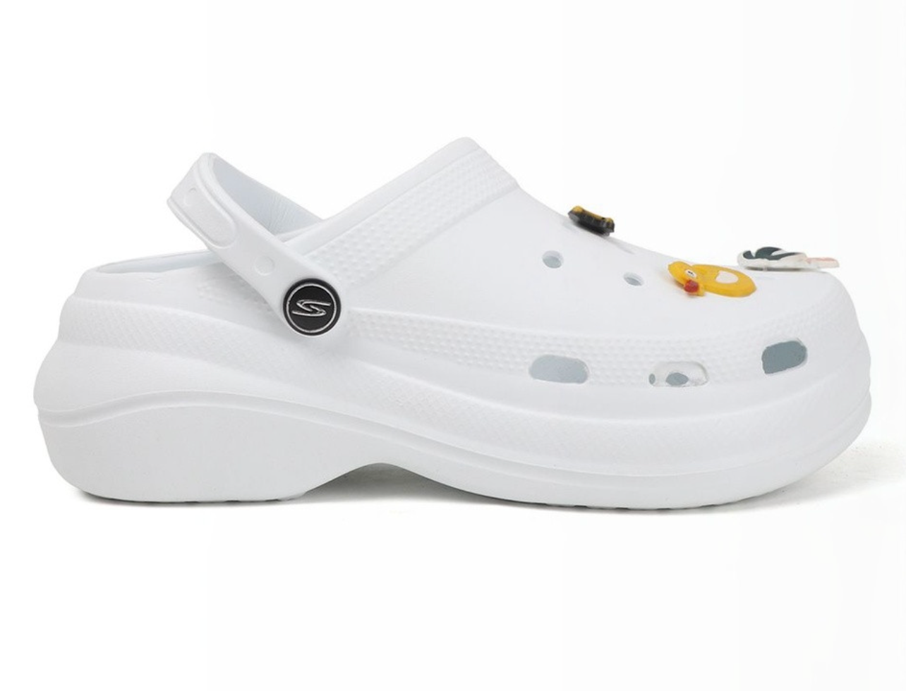 Quirky Height Clogs for Women (White)
