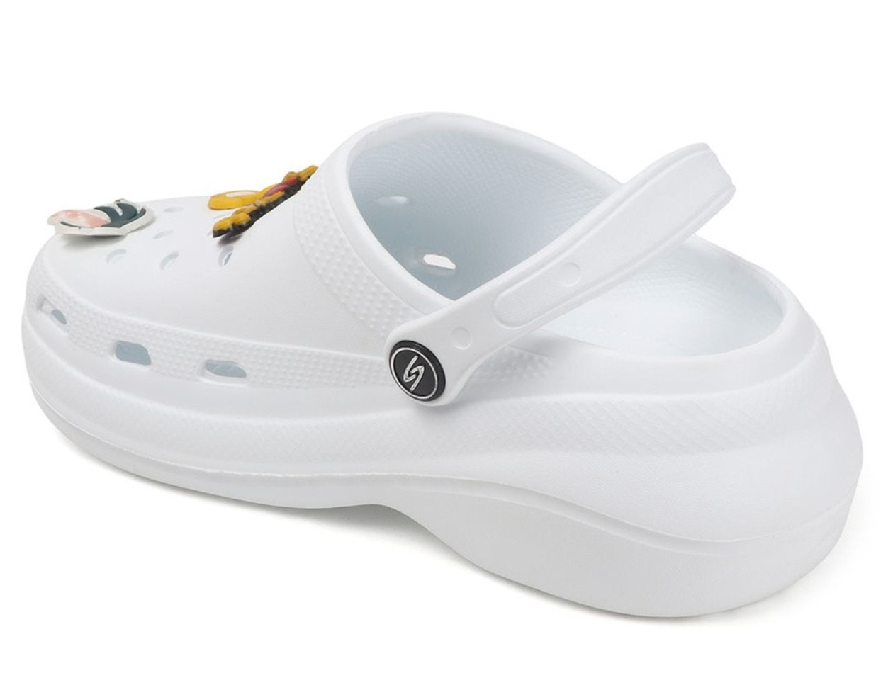 Quirky Height Clogs for Women (White)