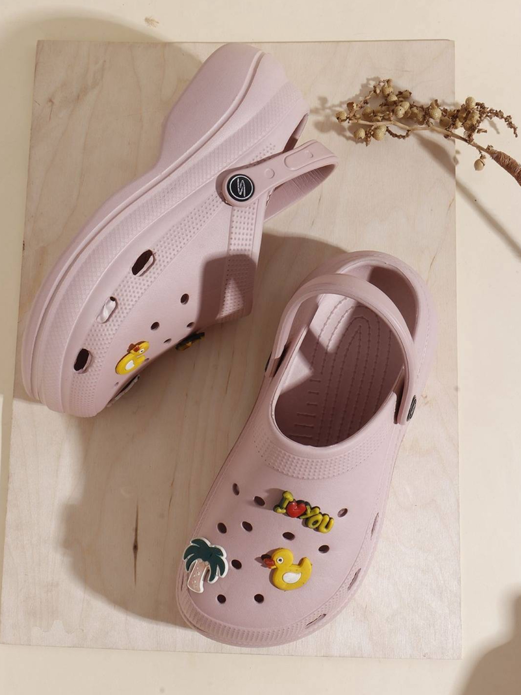 Quirky High Clogs for Women (Nude)