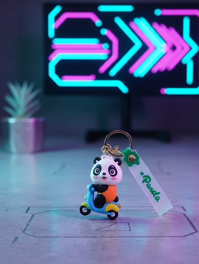 Panda 3D Miniature Keyring